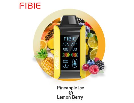 E papieros  FIBIE DUAL FLAVORS na 15000 puffs z podwójnym smakiem PINEAPPLE ICE - LEMON BERRY 2 IN 1