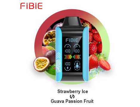 E papieros  FIBIE DUAL FLAVORS na 15000 puffs z podwójnym smakiem STRAWBERRY ICE- GUAVA PASSION FRUIT 2 IN 1